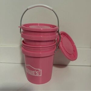 Pink Lowe's Mini Bucket with Lid-Set of 2